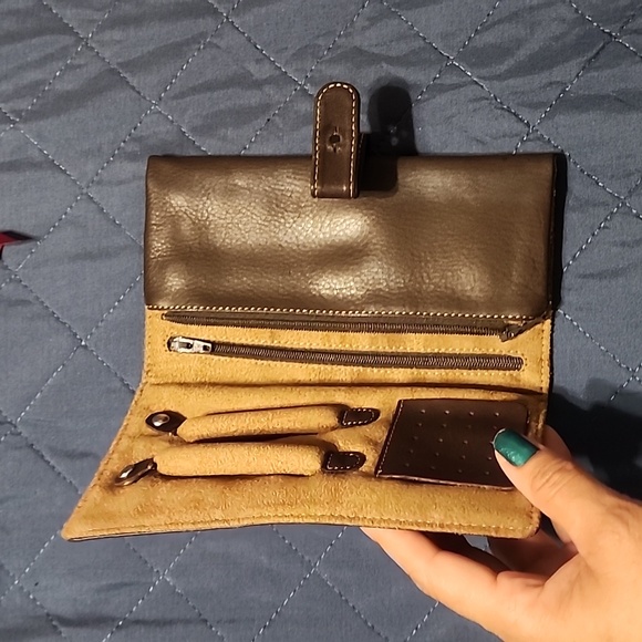 Eddie Bauer jewlery travel wallet leather used - Picture 6 of 7